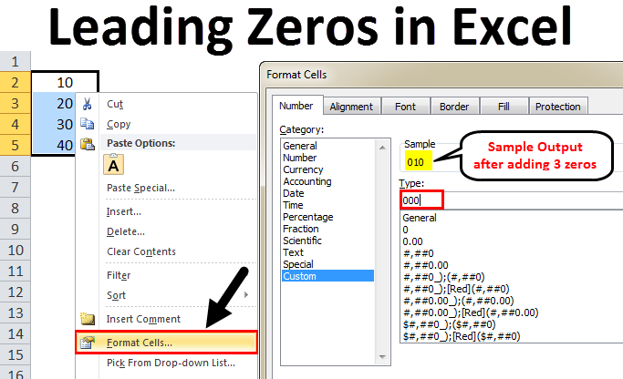 Leading Zeros in Excel Sample Code